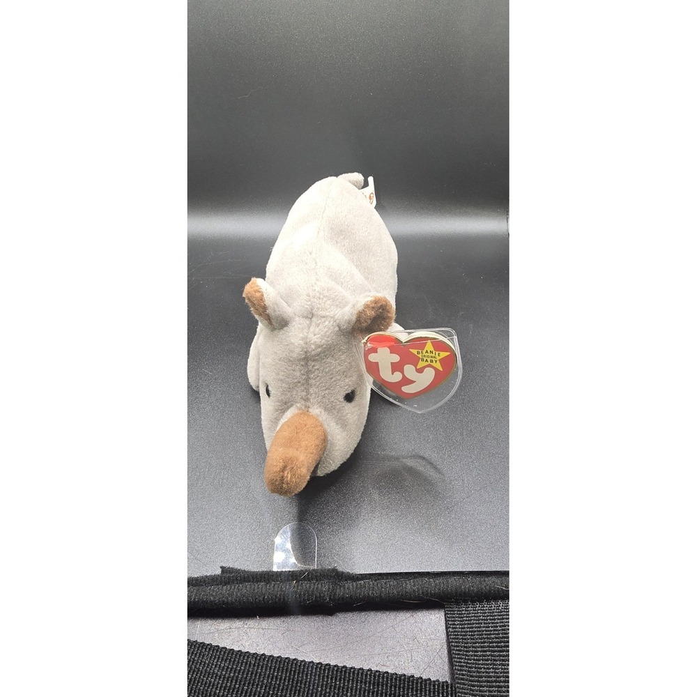 Ty Beanie Baby Spike the Gray Rhino‎ Plush, 1996, Ages 3+, Stuffed Animal